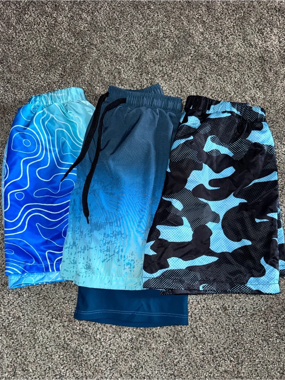 Boys Blue Athletic Swim/Board Shorts Trio